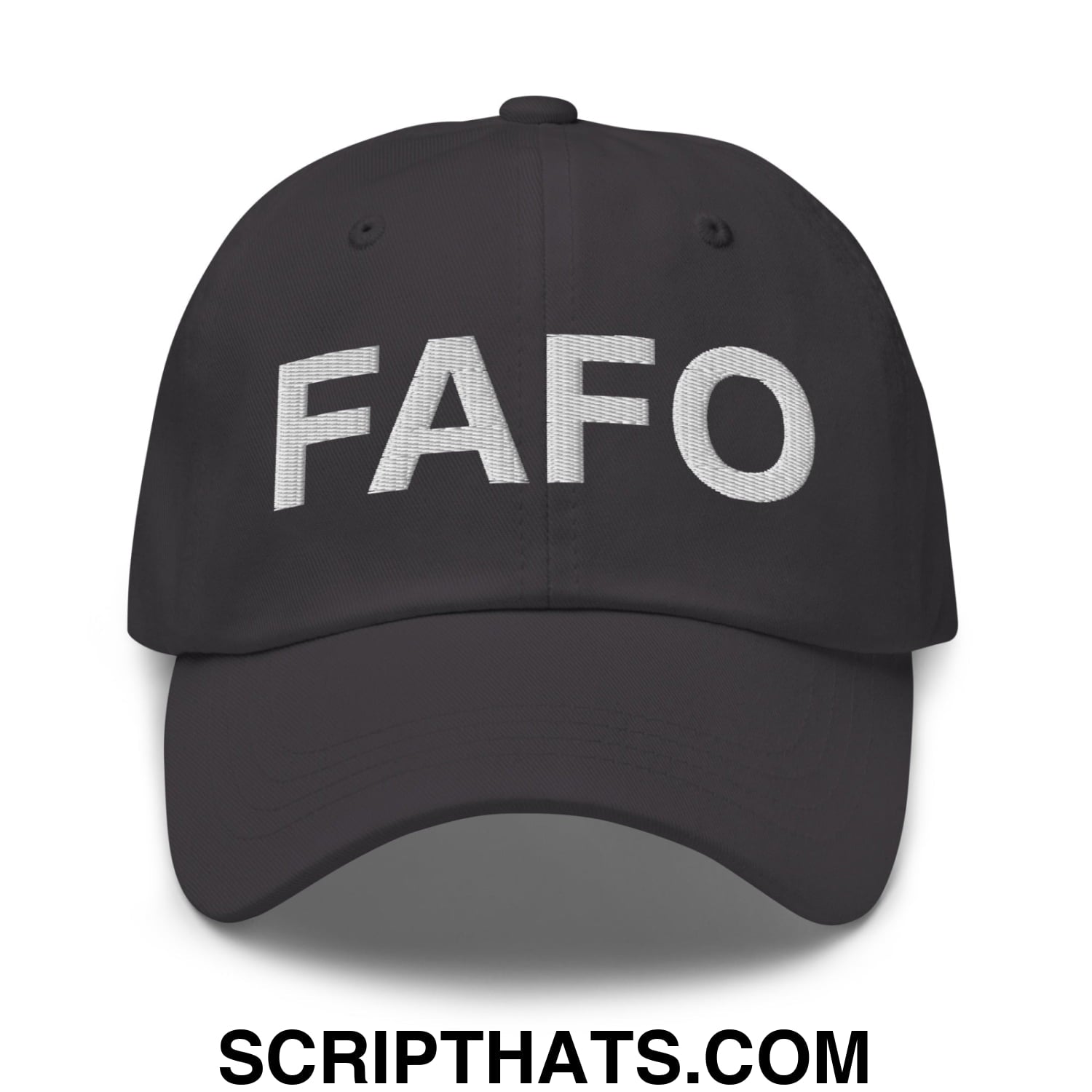 FAFO Embroidered Unstructured Dad Hat Dark Grey