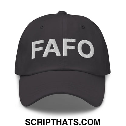 FAFO Embroidered Unstructured Dad Hat Dark Grey