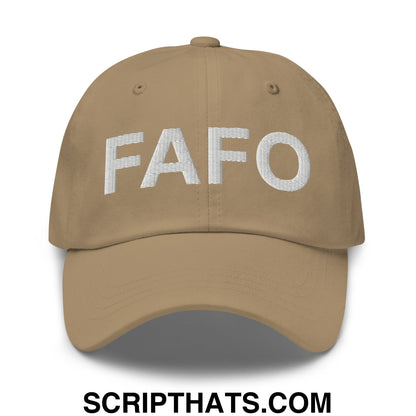 FAFO Embroidered Unstructured Dad Hat Khaki