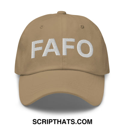 FAFO Embroidered Unstructured Dad Hat Khaki