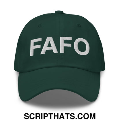 FAFO Embroidered Unstructured Dad Hat Spruce