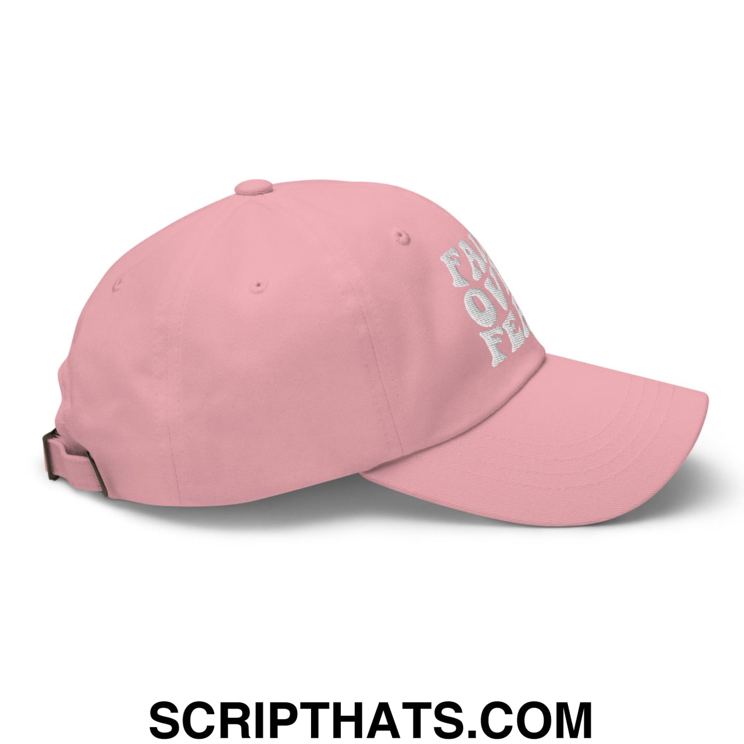 Faith Over Fear Embroidered Unstructured Dad Hat Pink