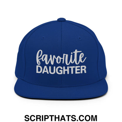 Favorite Daughter Embroidered Flat Bill Brim Snapback Hat Royal Blue