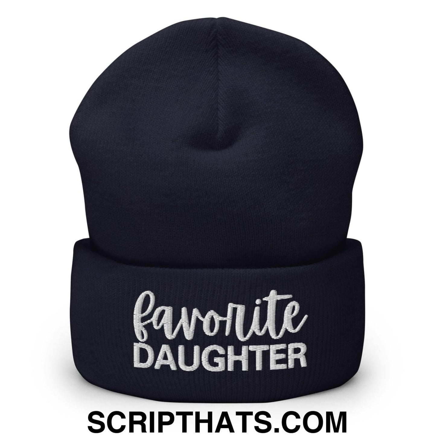 Favorite Daughter Embroidered Knit Cuffed Beanie Navy