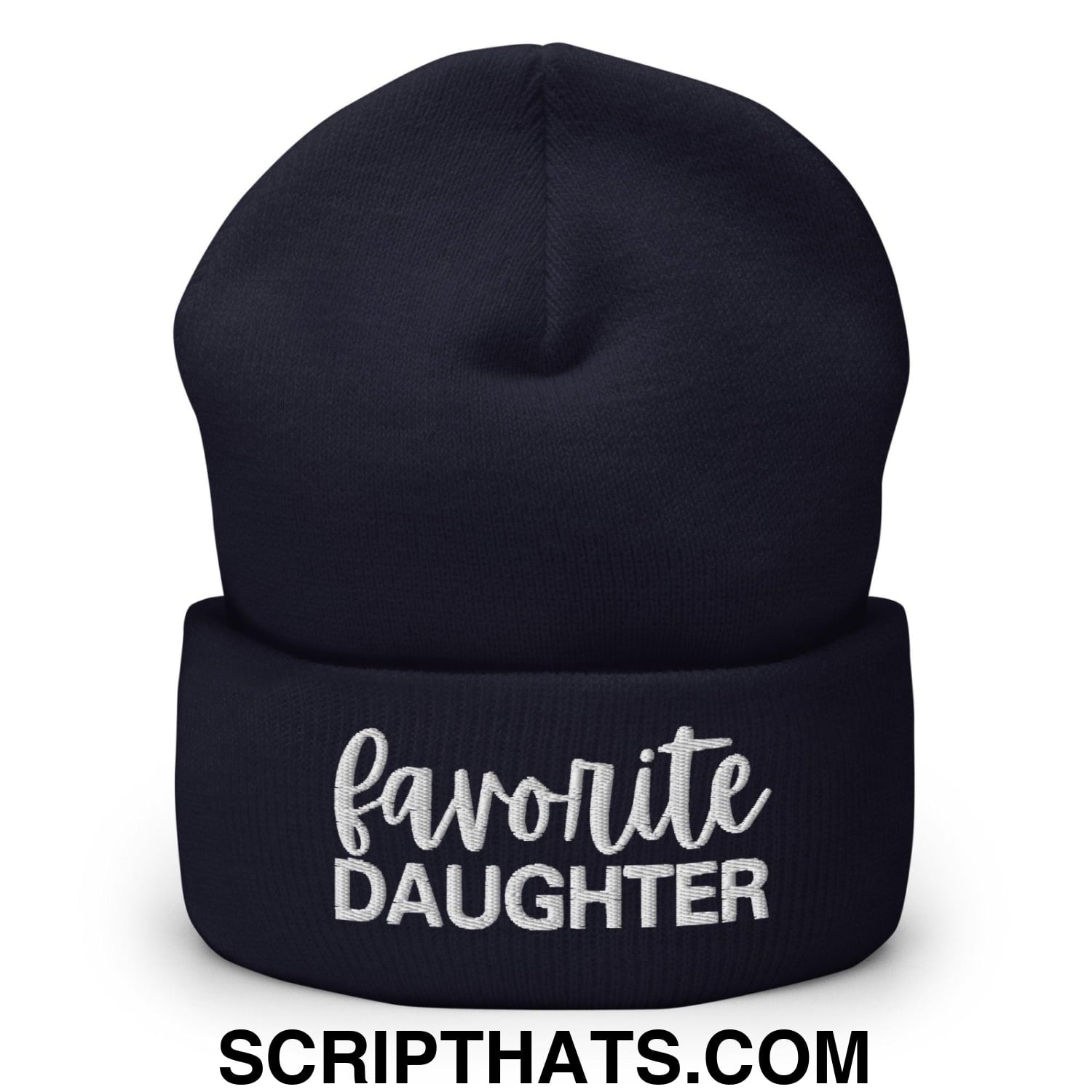 Favorite Daughter Embroidered Knit Cuffed Beanie Navy