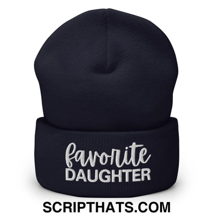 Favorite Daughter Embroidered Knit Cuffed Beanie Navy