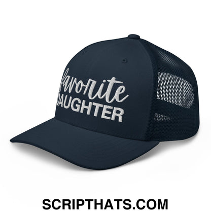 Favorite Daughter Embroidered Mesh Trucker Hat Navy