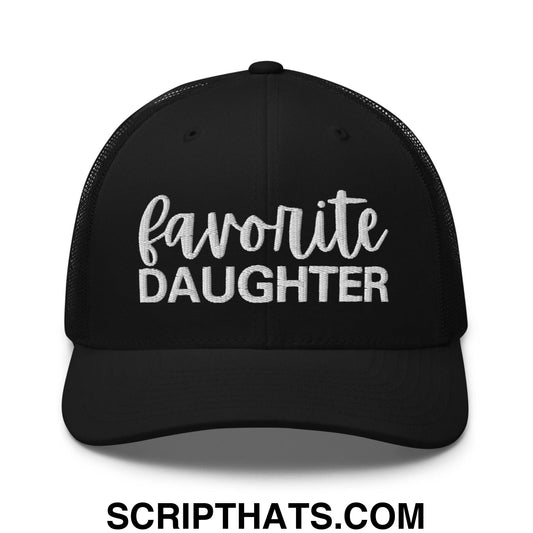 Favorite Daughter Embroidered Mesh Trucker Hat Black