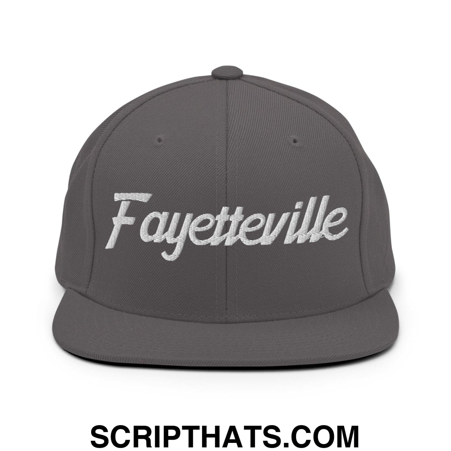 Fayetteville Script Snapback Hat Dark Grey