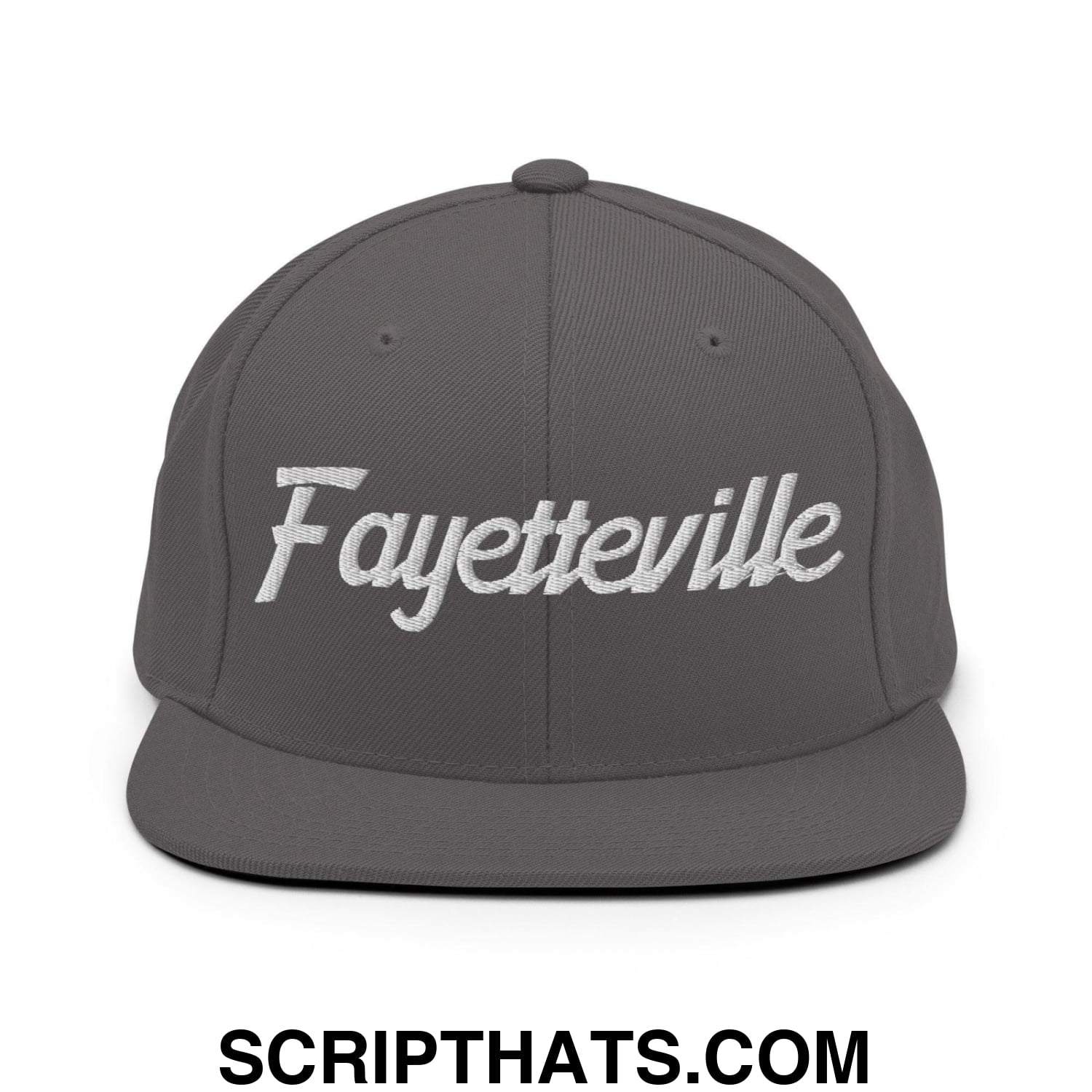 Fayetteville Script Snapback Hat Dark Grey