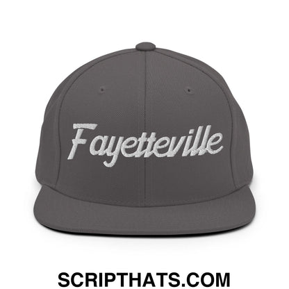 Fayetteville Script Snapback Hat Dark Grey