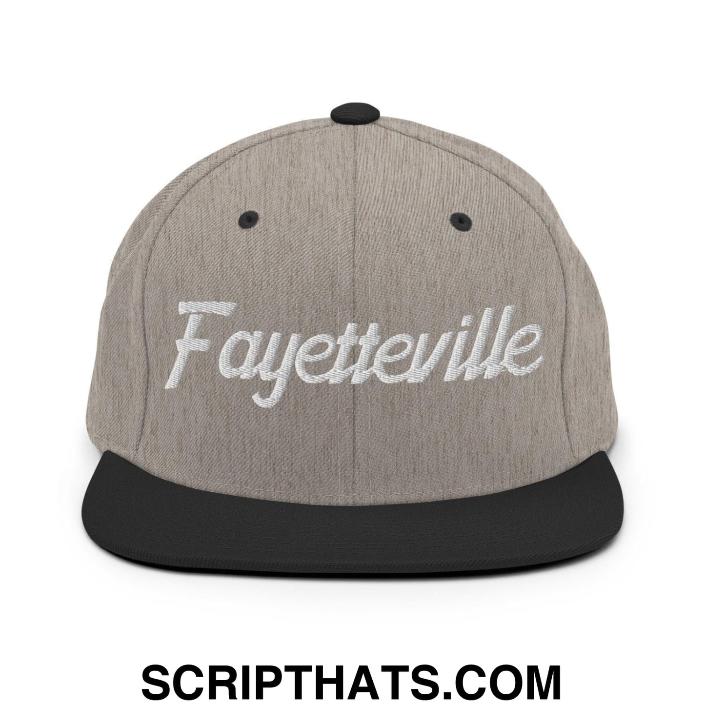 Fayetteville Script Snapback Hat Heather Black