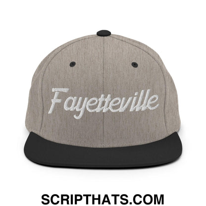 Fayetteville Script Snapback Hat Heather Black