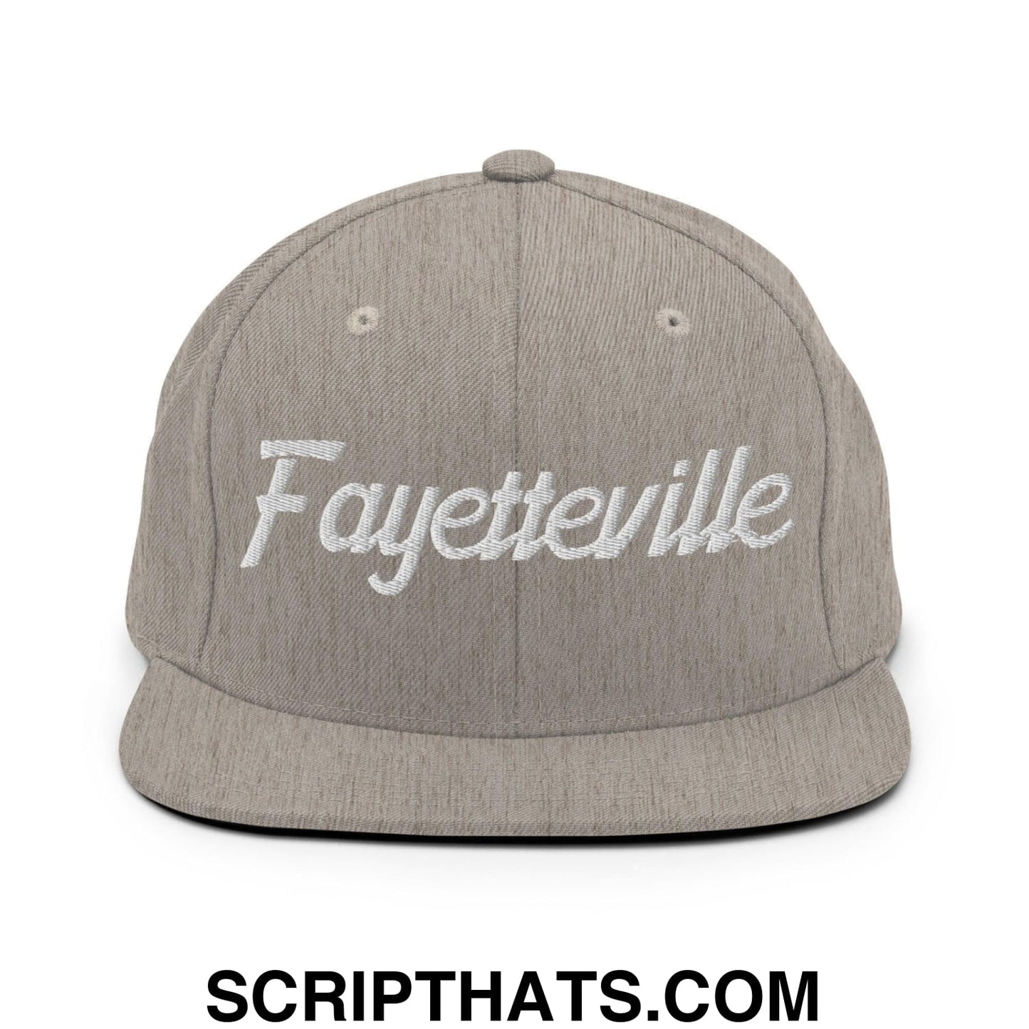 Fayetteville Script Snapback Hat Heather Grey