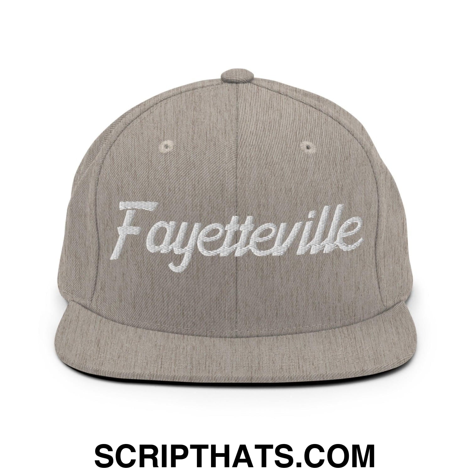 Fayetteville Script Snapback Hat Heather Grey