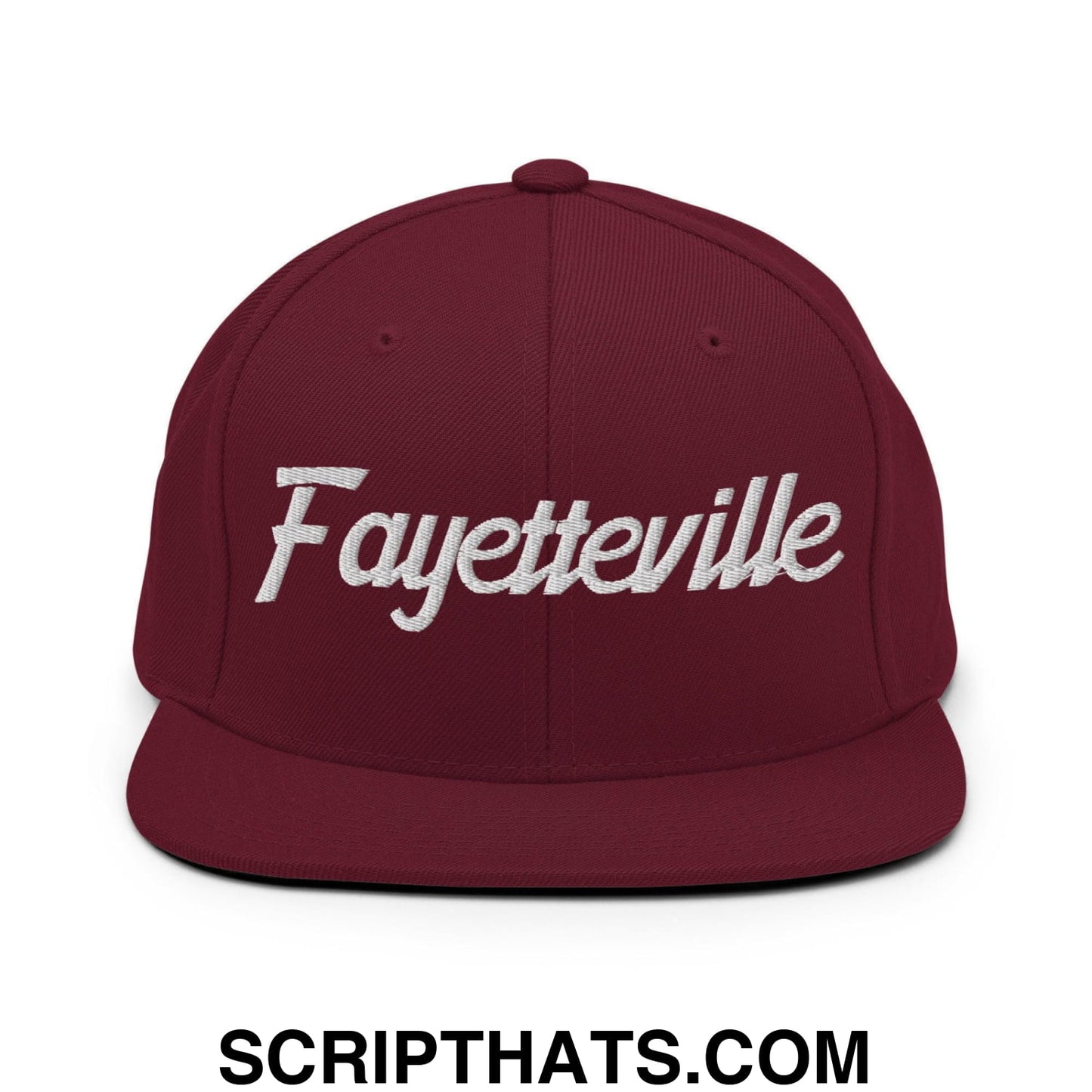 Fayetteville Script Snapback Hat Maroon