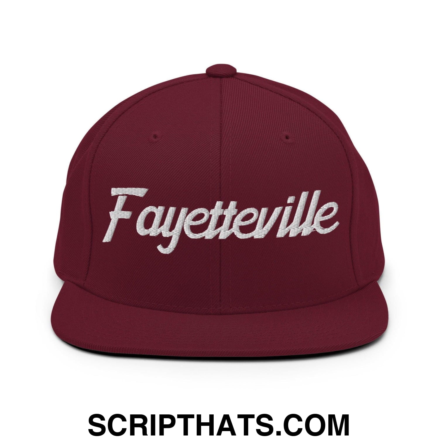 Fayetteville Script Snapback Hat Maroon