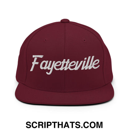 Fayetteville Script Snapback Hat Maroon