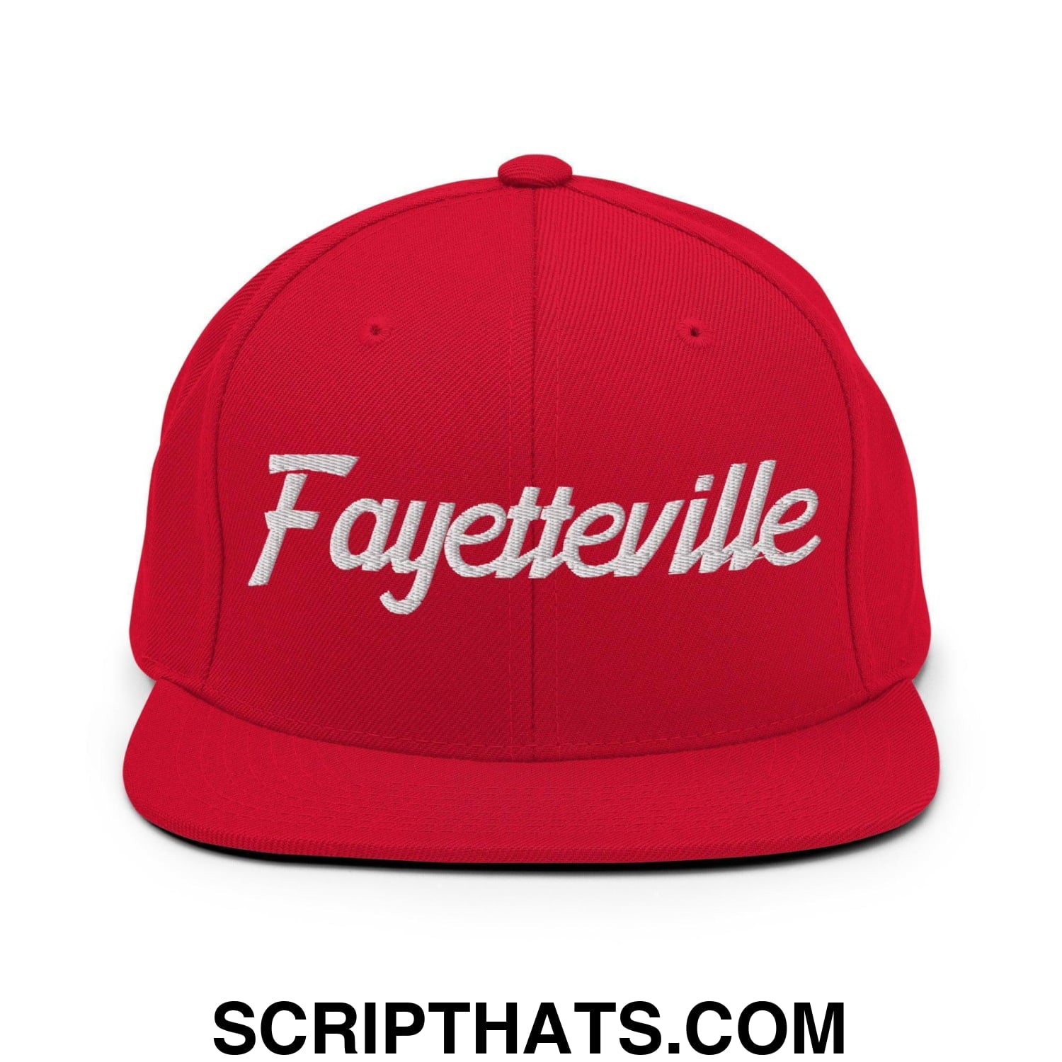 Fayetteville Script Snapback Hat Red
