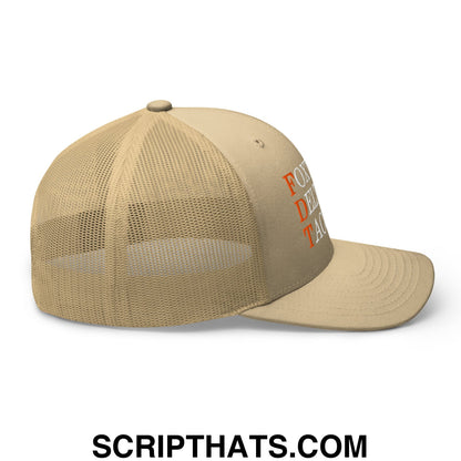 FDT Foxtrot Delta Taco Embroidered Mesh Trucker Hat Khaki