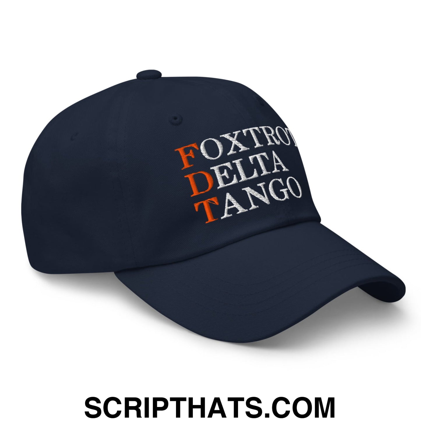 FDT Foxtrot Delta Tango Embroidered Unstructured Dad Hat Navy