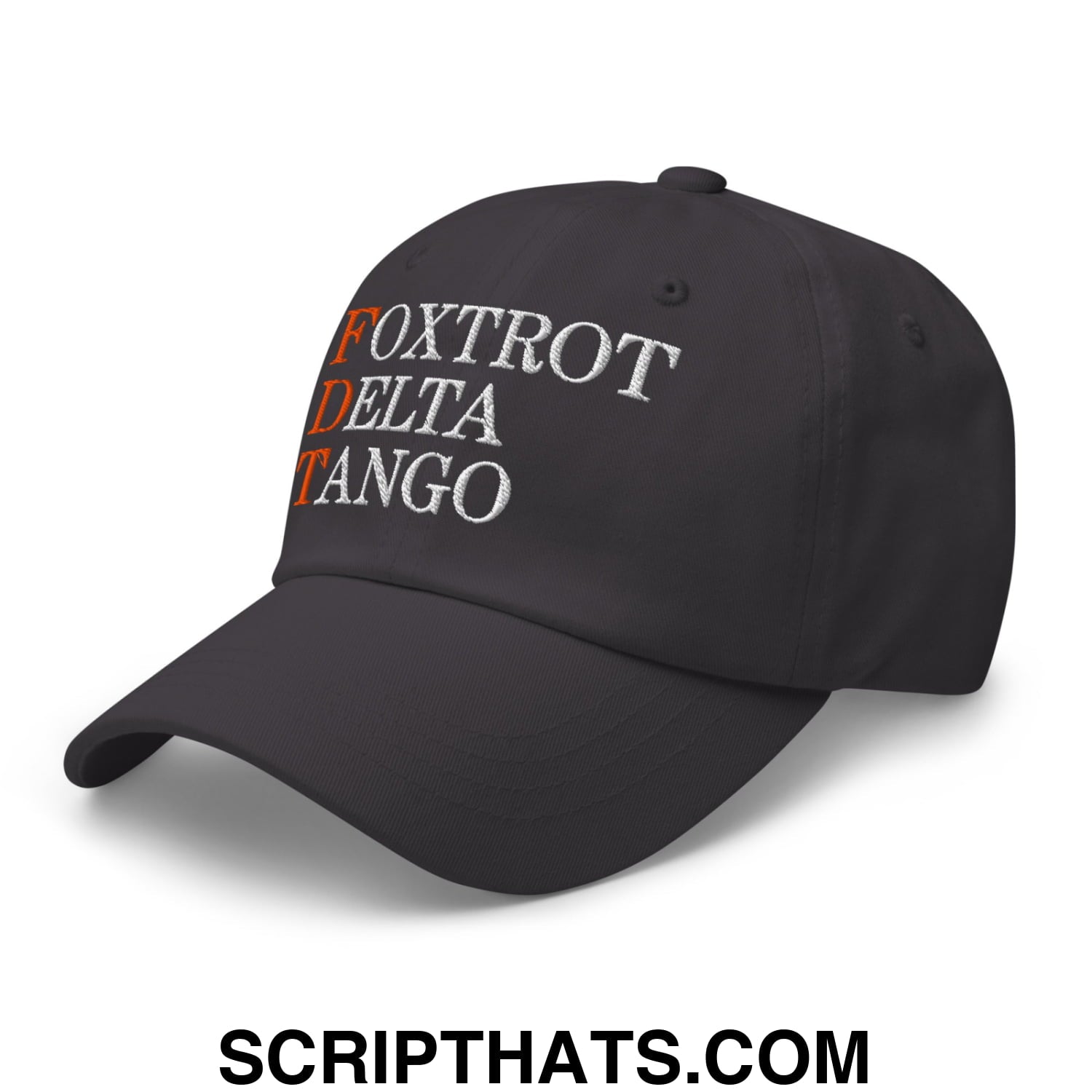FDT Foxtrot Delta Tango Embroidered Unstructured Dad Hat Dark Grey