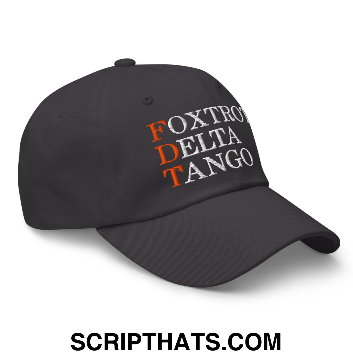 FDT Foxtrot Delta Tango Embroidered Unstructured Dad Hat Dark Grey