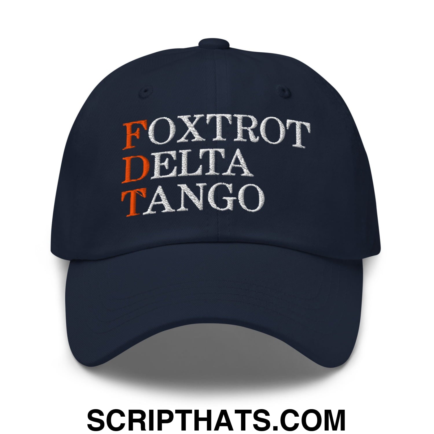FDT Foxtrot Delta Tango Embroidered Unstructured Dad Hat Navy