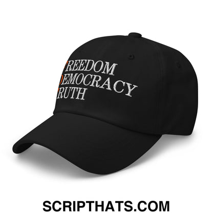 FDT Freedom Democracy Truth Embroidered Unstructured Dad Hat Black