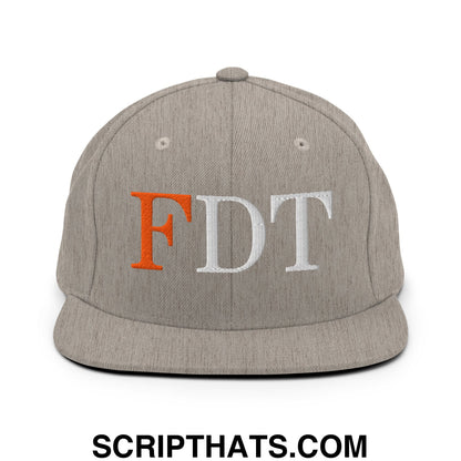 FDT Fuck Donald Trump Embroidered Flat Brim Bill Snapback Hat Heather Grey