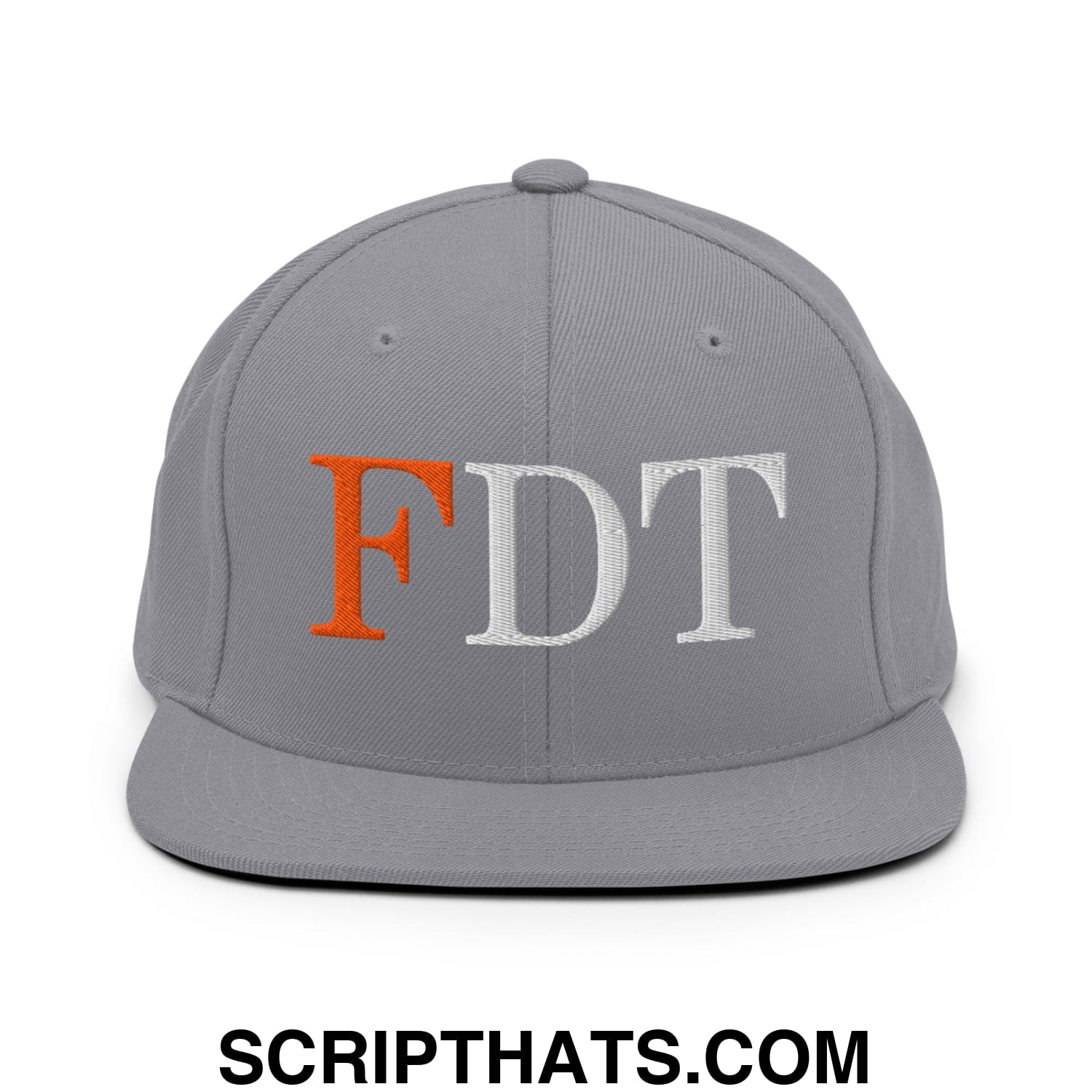 FDT Fuck Donald Trump Embroidered Flat Brim Bill Snapback Hat Silver