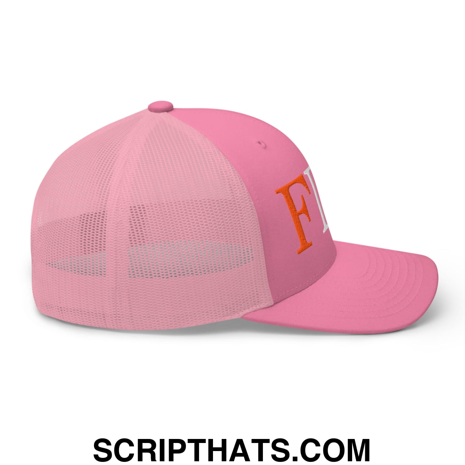 FDT Fuck Donald Trump Embroidered Mesh Trucker Hat Pink