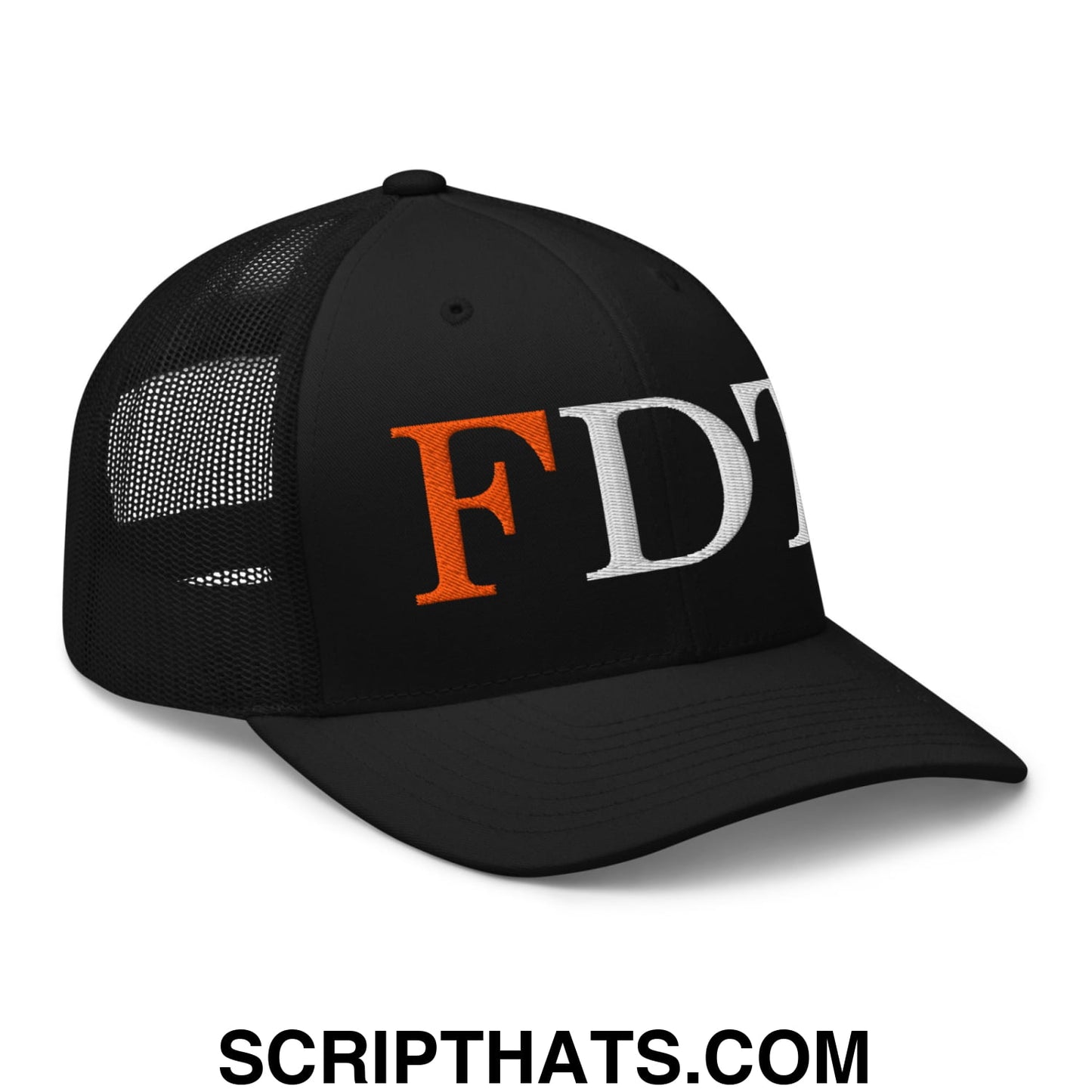 FDT Fuck Donald Trump Embroidered Mesh Trucker Hat Black
