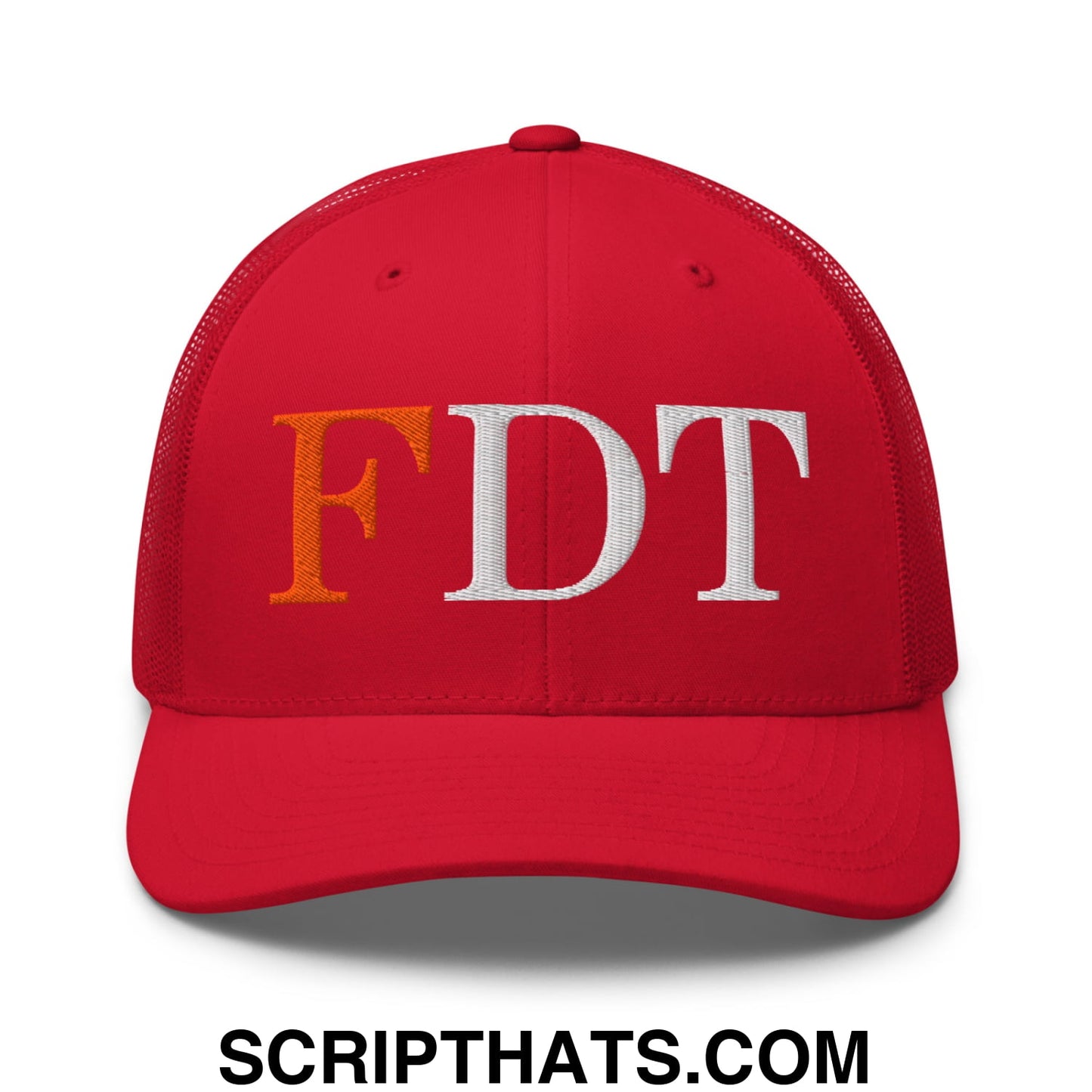 FDT Fuck Donald Trump Embroidered Mesh Trucker Hat Red