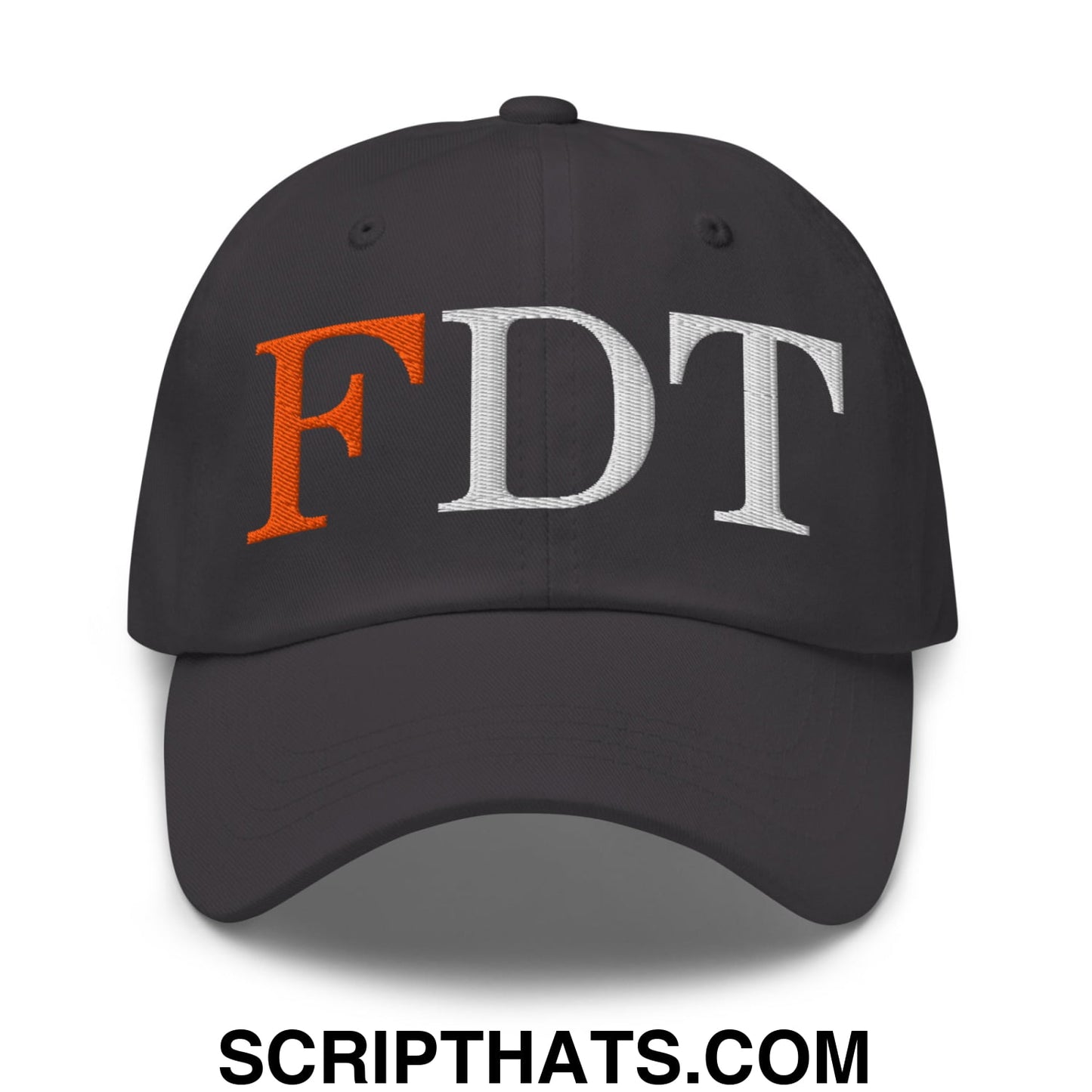 FDT Fuck Donald Trump Embroidered Unstructured Dad Hat Dark Grey