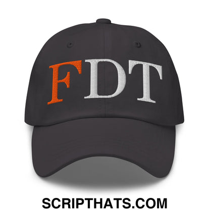FDT Fuck Donald Trump Embroidered Unstructured Dad Hat Dark Grey