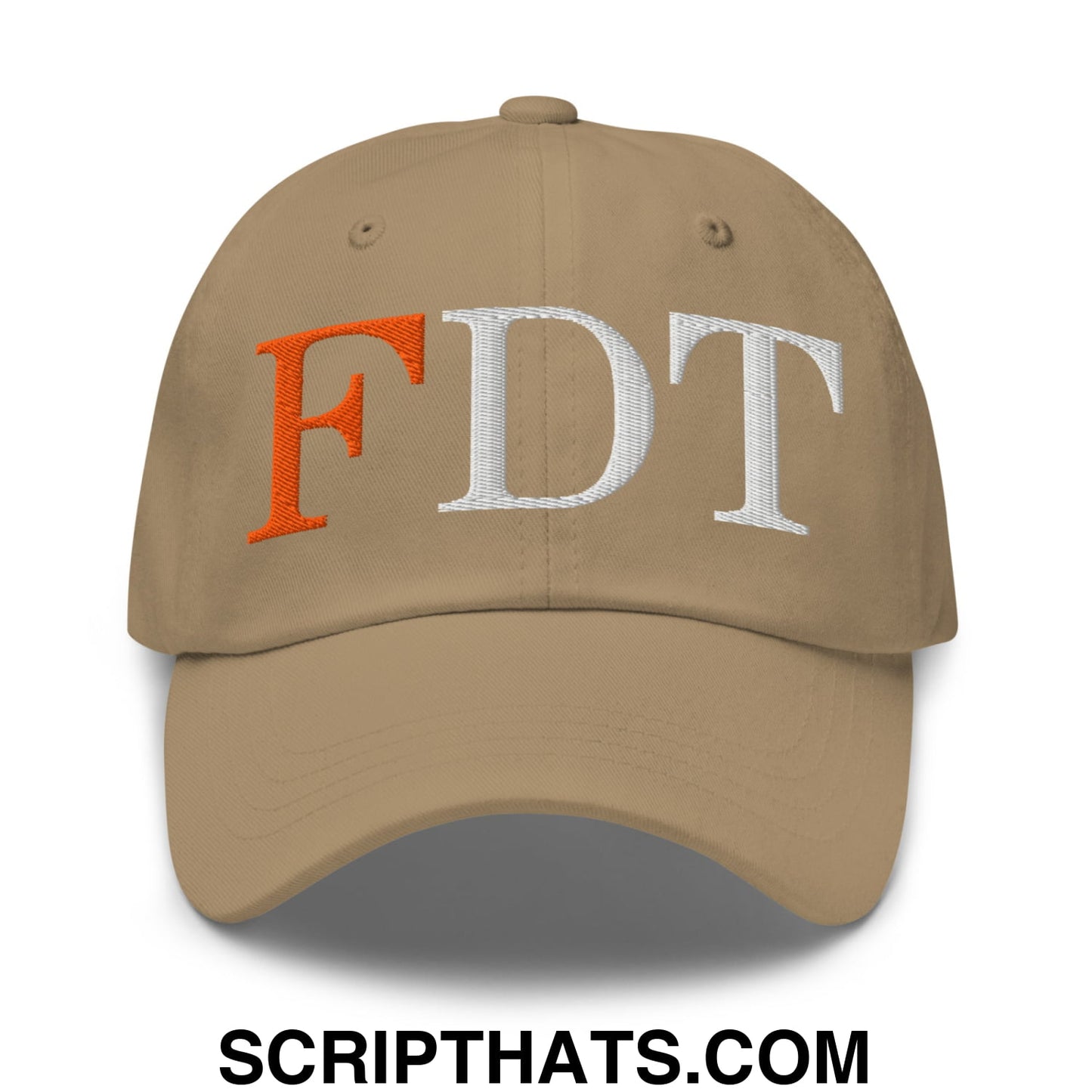 FDT Fuck Donald Trump Embroidered Unstructured Dad Hat Khaki