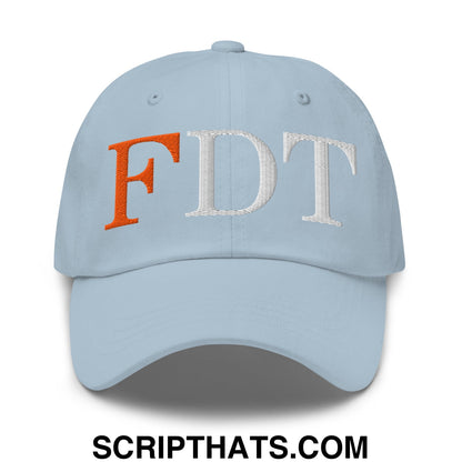 FDT Fuck Donald Trump Embroidered Unstructured Dad Hat Light Blue