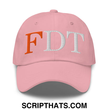 FDT Fuck Donald Trump Embroidered Unstructured Dad Hat Pink