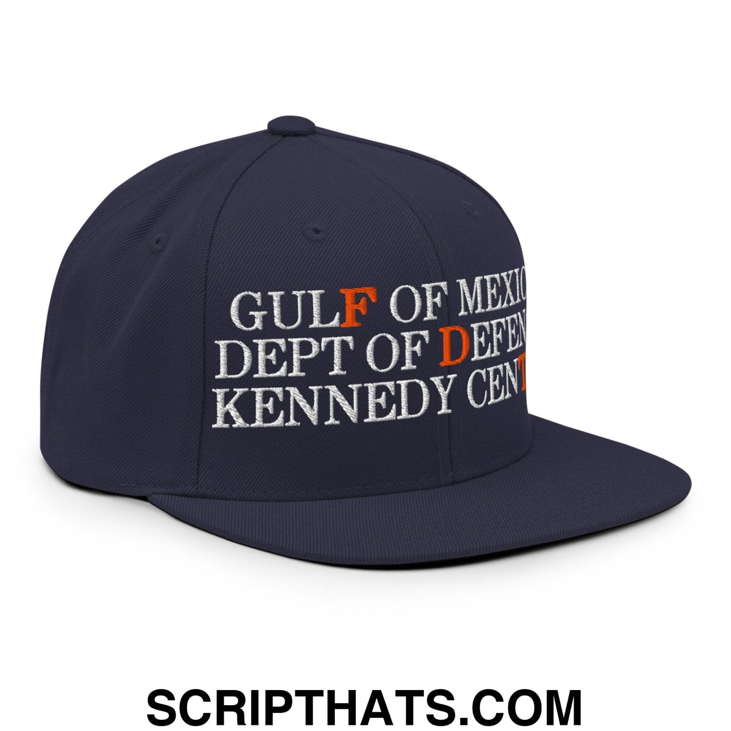 FDT Gulf of Mexico Dept of Defense Kennedy Center Embroidered Flat Bill Brim Snapback Hat Navy