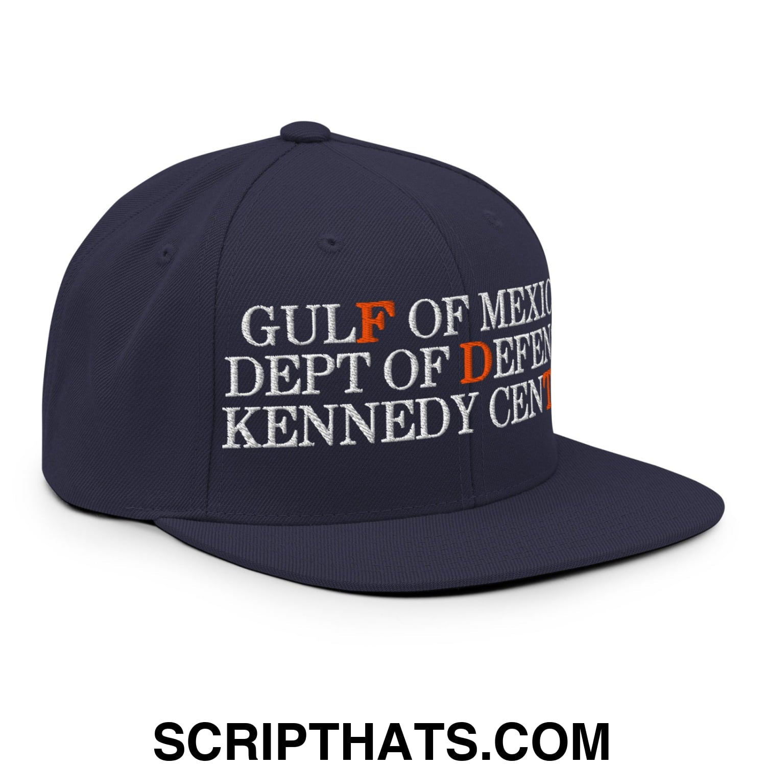 FDT Gulf of Mexico Dept of Defense Kennedy Center Embroidered Flat Bill Brim Snapback Hat Navy