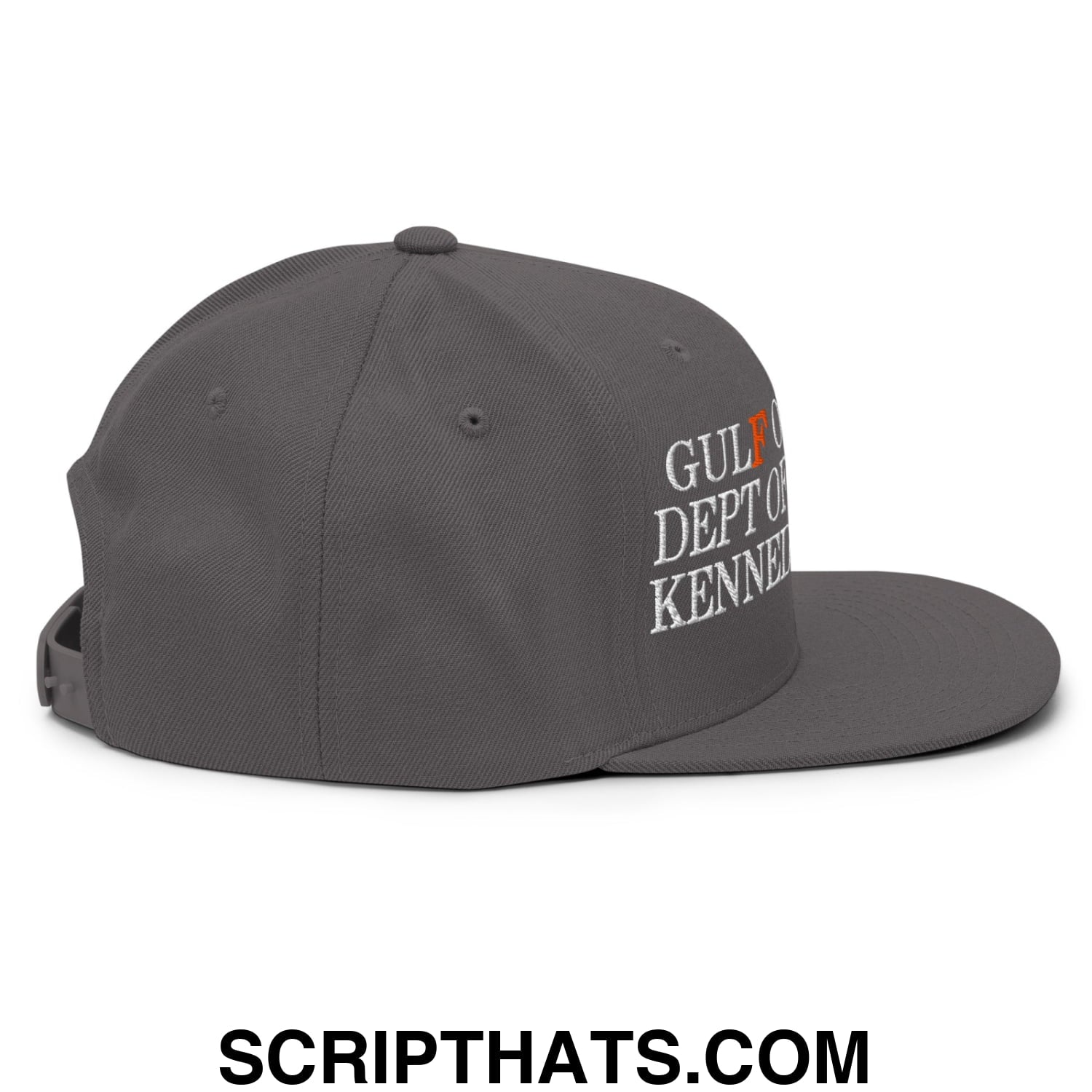 FDT Gulf of Mexico Dept of Defense Kennedy Center Embroidered Flat Bill Brim Snapback Hat Dark Grey