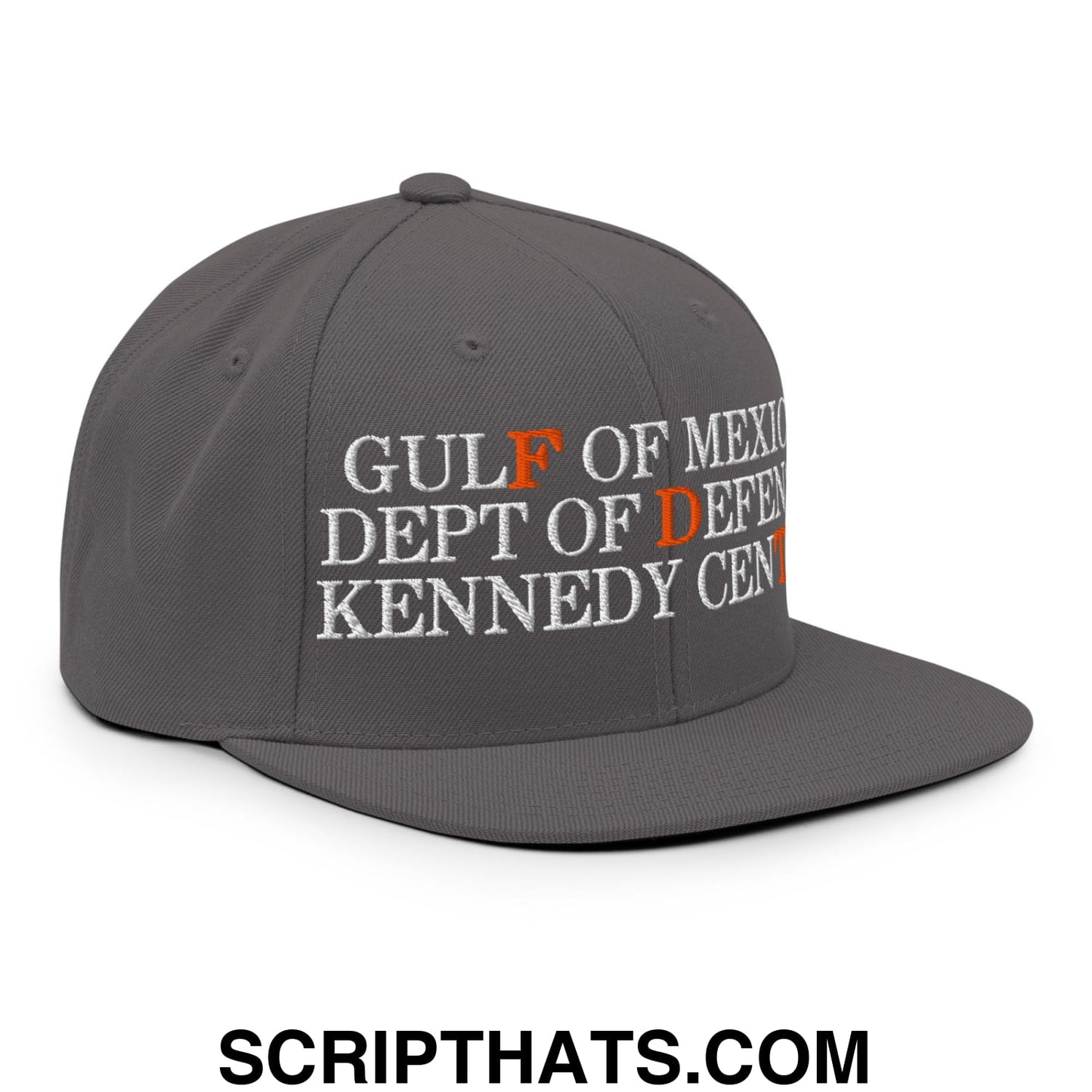 FDT Gulf of Mexico Dept of Defense Kennedy Center Embroidered Flat Bill Brim Snapback Hat Dark Grey