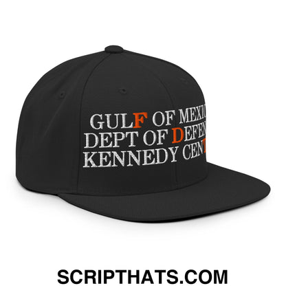 FDT Gulf of Mexico Dept of Defense Kennedy Center Embroidered Flat Bill Brim Snapback Hat Black