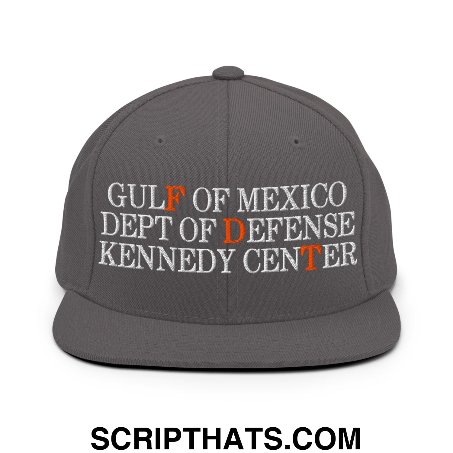 FDT Gulf of Mexico Dept of Defense Kennedy Center Embroidered Flat Bill Brim Snapback Hat Dark Grey