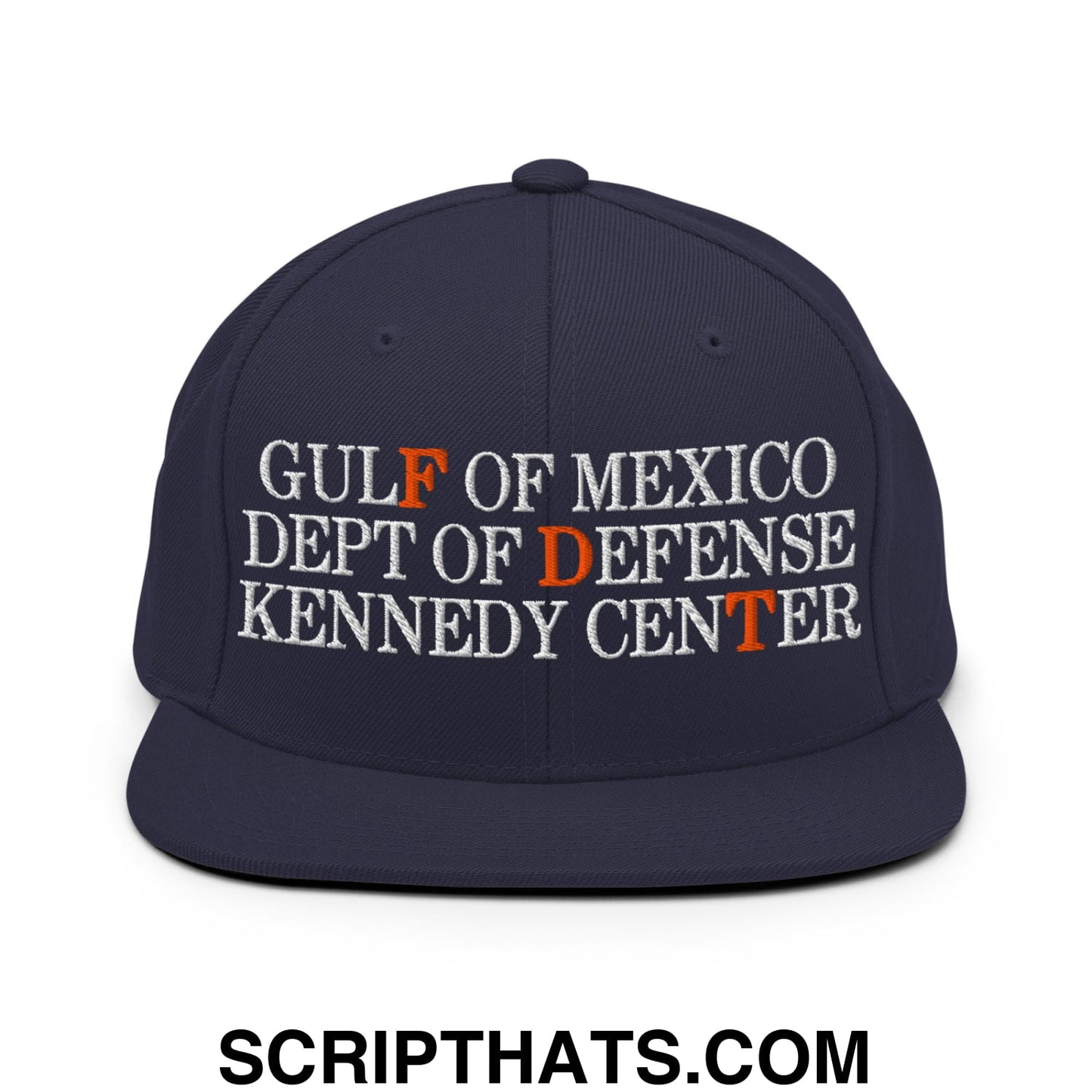 FDT Gulf of Mexico Dept of Defense Kennedy Center Embroidered Flat Bill Brim Snapback Hat Navy