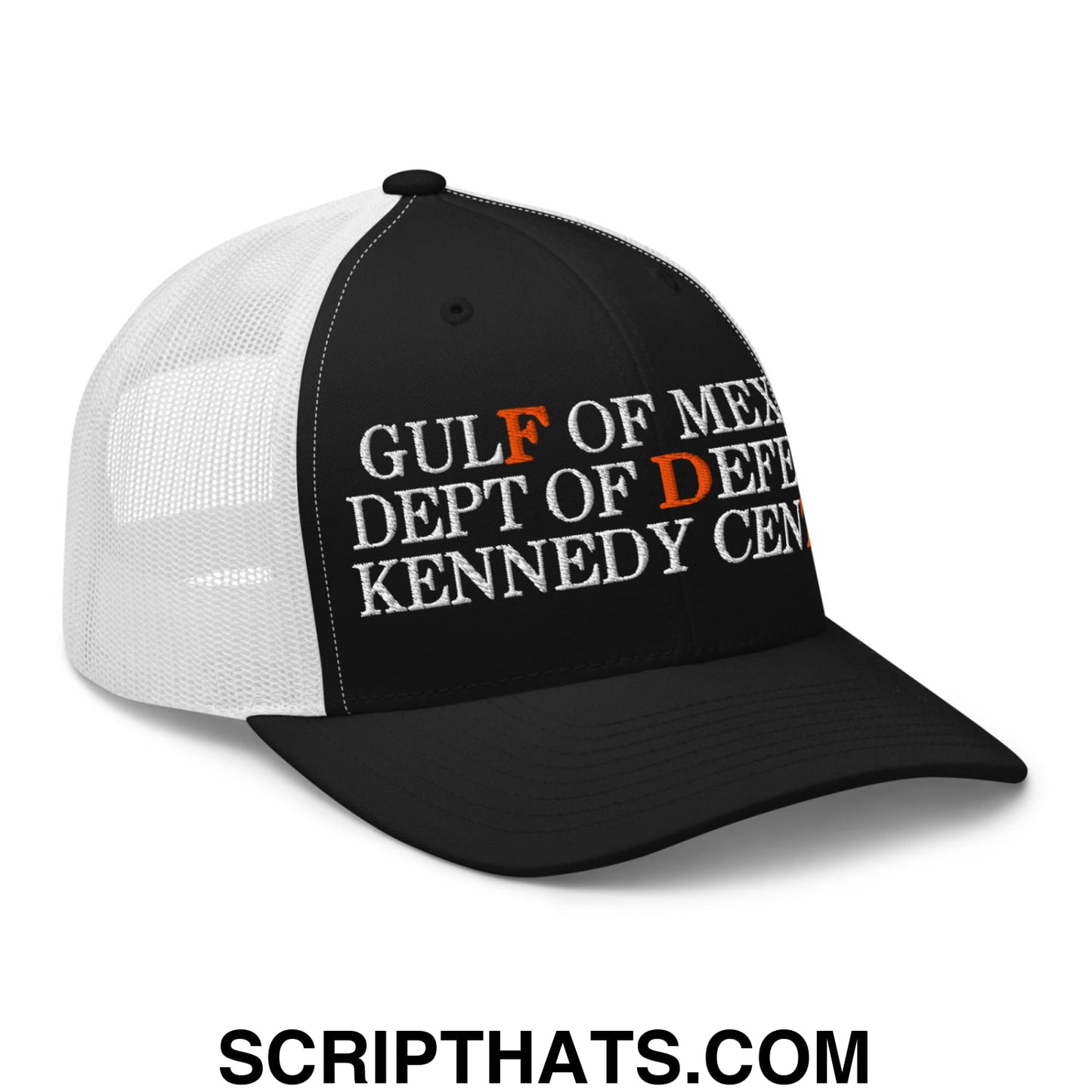 FDT Gulf of Mexico Dept of Defense Kennedy Center Embroidered Mesh Trucker Hat Black White