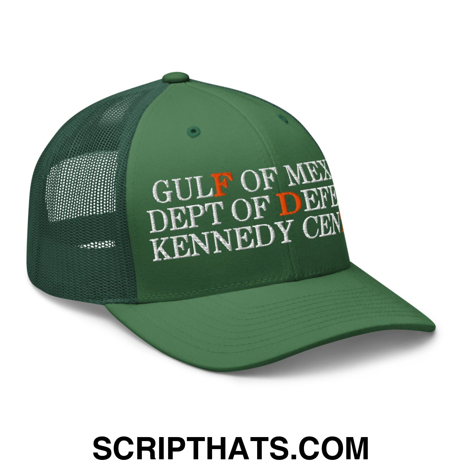 FDT Gulf of Mexico Dept of Defense Kennedy Center Embroidered Mesh Trucker Hat Evergreen