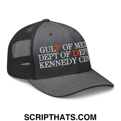FDT Gulf of Mexico Dept of Defense Kennedy Center Embroidered Mesh Trucker Hat Dark Heather Gray