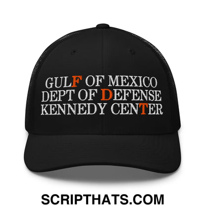 FDT Gulf of Mexico Dept of Defense Kennedy Center Embroidered Mesh Trucker Hat Black